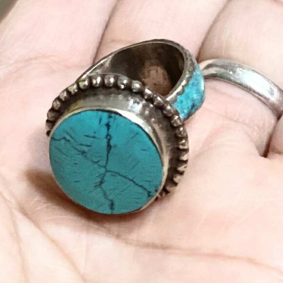 Turquoise Statement Ring – Size 8 - Picture 4 of 8